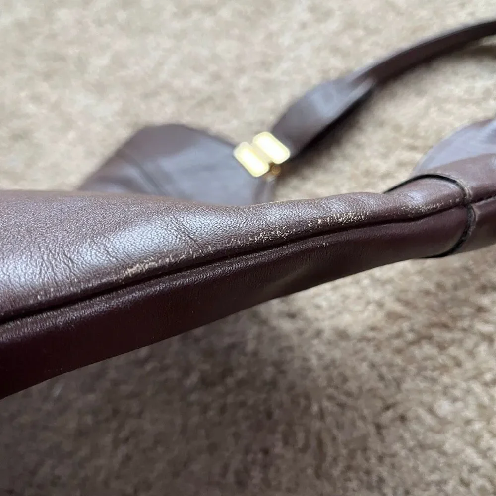 VTG 60s 70s Groskopf’s Brown Leather Top Handle Satchel Bag - Picture 11 of 16